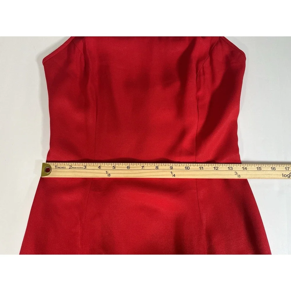 Vintage 1990's Jessica McClintock Red Prom Gown Rhinestone Neckline Sz 9/10‎